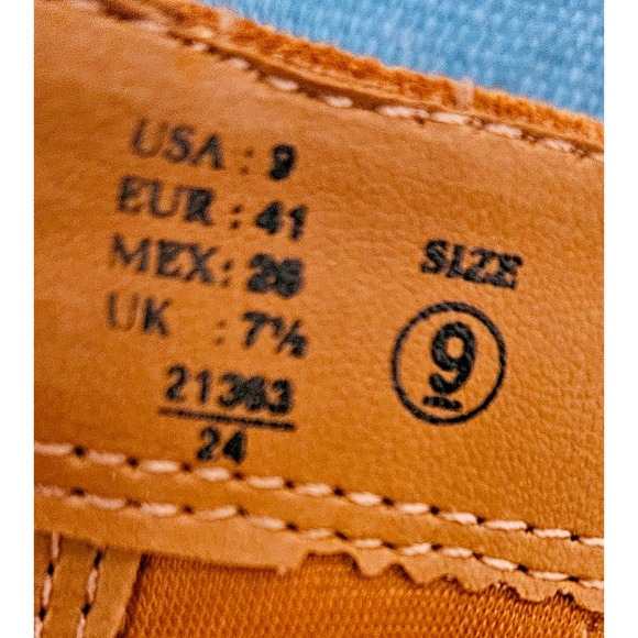 Predictions Leather Fringed Heeled Boots Womens Size 9 Western Cowboy - Picture 4 of 12